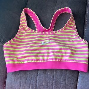 Nike Dri-Fit Sports Bra Size Medium pink/yellow